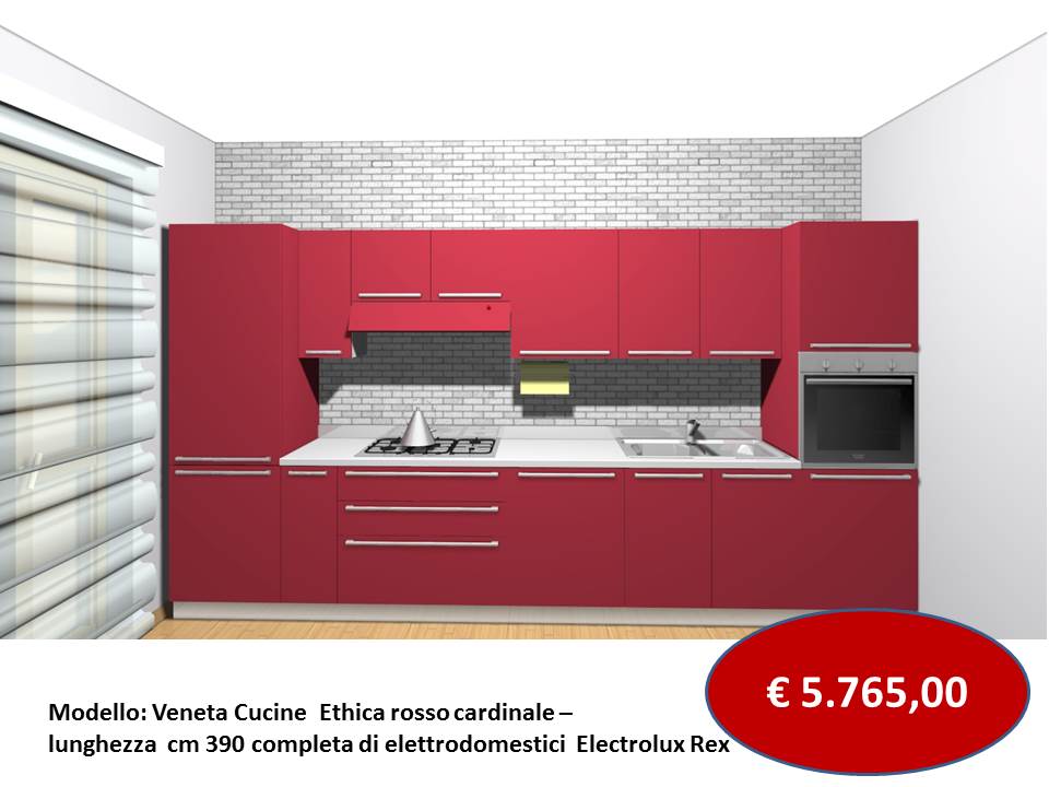 Cucina rossa a solo euro 5765,00 Veneta Cucine